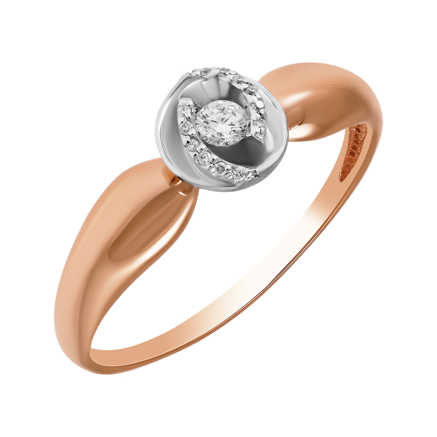 Кольцо, золото, бриллиант, 1011214